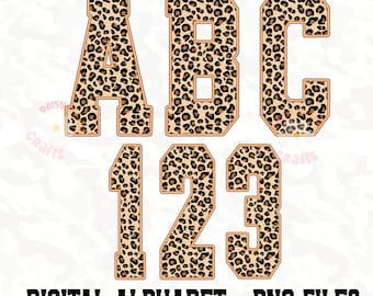 Leopard Varsity Alphabet Png, Digital Alphabet Png, varsity letters png, alpha doodle letters, teacher letters png, Varsity Alphabet Png