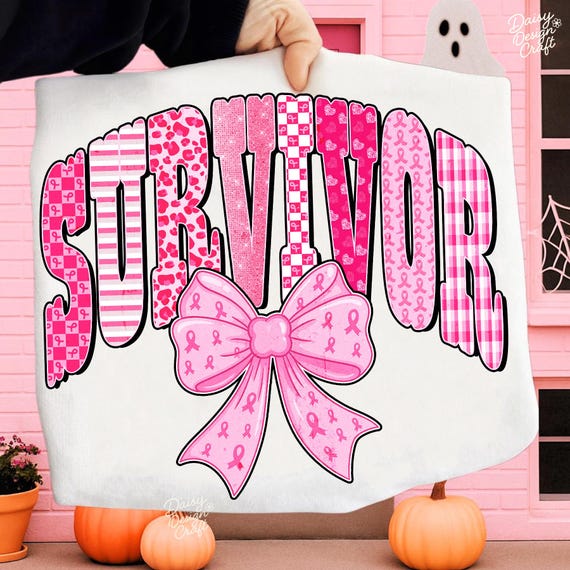 Breast Cancer Survivor Png, October We Wear Pink, Cancer Awareness Shirt, Fight Breast Cancer Awareness Png, Pink Coquette Ribbon Png
