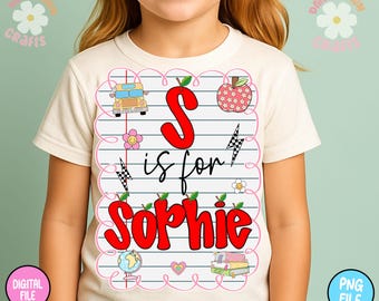 Custom Kids Back To School Png, Custom School kids png, First Day Of School Png, Toddler Back To School Png, Kindergarten shirt name png