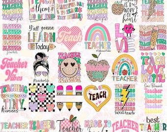 Retro Lehrer Png-Bundle, Lehrer-Shirt Png, Lehrer-Anerkennung, Lehrer-Sublimationsdesign, geliebter Lehrer Png, Retro Png-Bundle, Png-Datei
