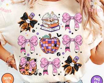 Halloween Coquette Bow png, Halloween Teacher Png, Spooky Teacher Png, Teacher Halloween Pencil Png, Halloween png, Coquette Pencil Png