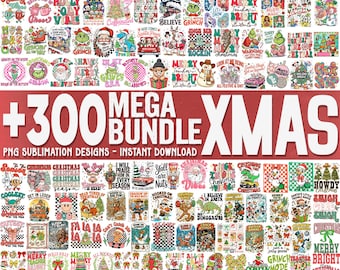 200+ Christmas PNG Bundle, Christmas png, merry & bright png, floral coquette png, Holiday Shirt Design, Sublimation Design, Mega Bundle Png