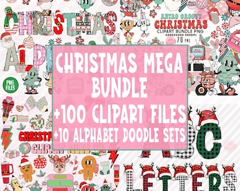 Retro Christmas Mega bundle, Christmas Sublimation Designs, Christmas Bundle png, Merry christmas png, Sublimation bundle png, Christmas Png