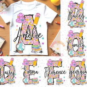 Custom Alphabet Name Png Bundle, School Alphabet png, Teacher Alphabet, Back To School Png, First Day Of School Png, Teacher Appreciation