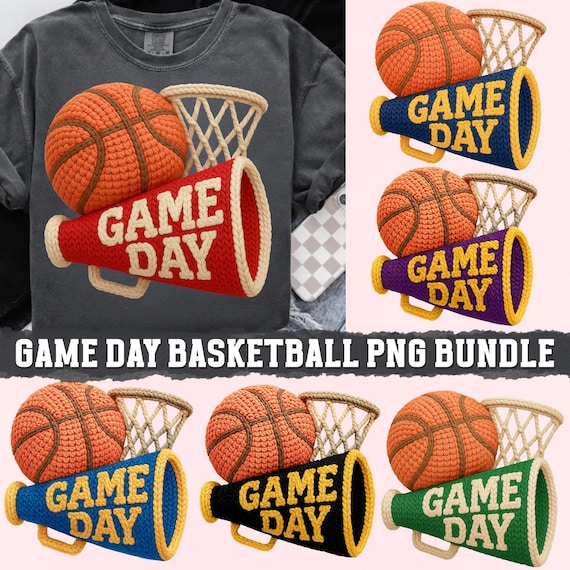 Game Day Basketball PNG, faux yarn basketball Png, Crochet basketball, PURPLE & YELLOW basketball png, Game day Shirt design,basketball mom
