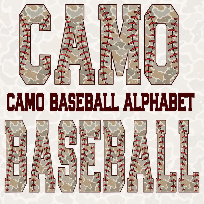 Camo Baseball Numbers Svg - Etsy