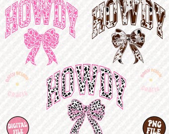 Western Coquette Howdy PNG, fiocco in pelle di mucca png, design Western Mama, design Western Sublimation, Howdy Png, Cowgirl Png, camicia Western Png