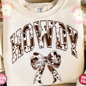 Cowhide bow png, Western Coquette Bow PNG, Western Mama Design, Western Sublimation Design, Howdy Png, Cowgirl Png, Western Shirt Png