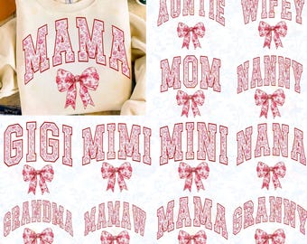Pink Chinoiserie Png Bundle, Floral Chinoiserie Png, Chinoiserie Png, Mama Shirt Png, Chinoiserie Design, Mama Png Bundle, Varsity Mama Png