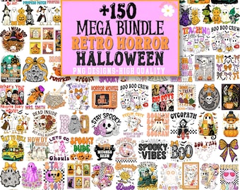 150+ Mega Bundle PNG, Horror Charachter png, Halloween Png, Boo Ghost Shirt png, Spooky Pumpkin Sublimation, Halloween Fall Bundle PNG SVG
