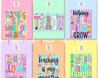 Leraar png-bundel, gestreepte leraar sublimatiebundel, retro leraar png's, preppy school ontwerpen, terug naar school png, waardering leraar