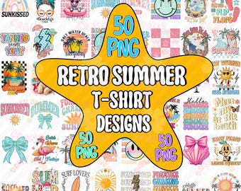 Retro Summer Bundle png, Summer Sublimation Designs, Beach png, Summer Vibes png, Summertime png, Salty png