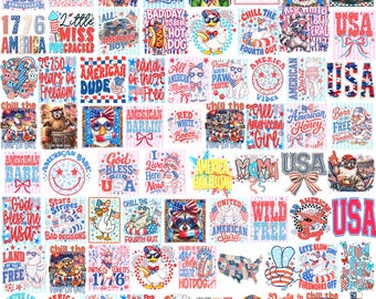 4 juli PNG-paket USA 250-årsjubileum Patriotiskt rött vitt blått Land av de fria Preppy All American Cutie 1776 Avskalad USA-flagga