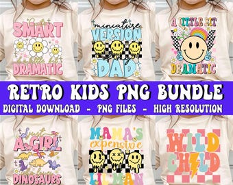 Retro Toddler Png bundle, Retro Kids Png Bundle, Kids Shirt Png, Toddler boy girl shirt, Kids Png Bundle, Kid Shirt Sublimation, Toddler Png