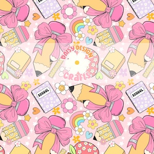 Retro Teacher Seamless Pattern, Teacher Digital paper, Retro Back to School Seamless file, Teacher Png, Digital download, Repeat pattern