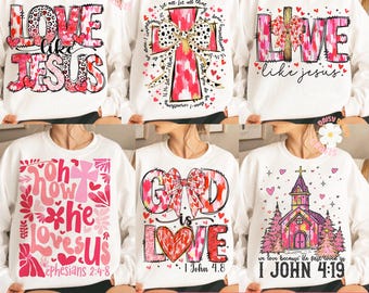 Christian Valentine PNG Bundle Pink Valentines day Coquette Bow Png, Bible Verse Png, Christian Svg Png, Retro Valentines Sublimation Design
