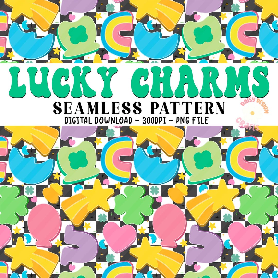 Retro Lucky Seamless Pattern, Seamless Digital Paper, St Patrick’s Day ...