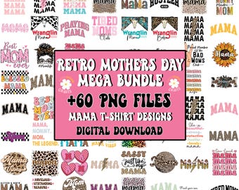 Trendy Mama Bundle PNG | Cute Mothers Day Design Digital Download File | Popular Best Mom Sublimation for Print PNG