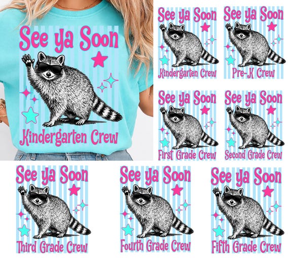 See Ya Soon PNG Bundle, Last Day of School Shirt Design, End of School Year Teacher PNG, Pre-K 1st 2nd 3rd 4th 5th Grade Sublimation DTF
