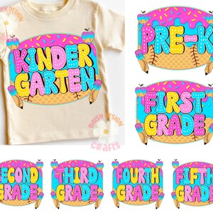 Ice Drip back to school Png, first day of school png, Ice Cream drip Png Bundle, Kindergarten 1st 2nd grade Png Files, Back to school grades
