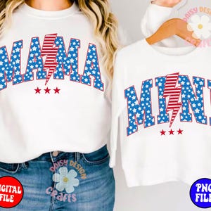 American Mama and Mini Mini png, 4th of july png, Mama png, America png, Mama and Mini Sublimation, fourth of july Shirt Designs, USA png