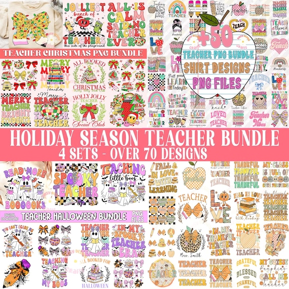Holiday Teacher Mega Bundle, Teacher png, Teacher Png, Christmas Teacher png, Retro Teacher Png, school christmas png, teacher clipart png
