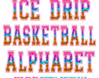 Drip Basketball Alphabet Png, Ice Cream Drip Alphabet Doodle PNG, Drippy Doodle Png, Basketball Ice Cream Drip Png, Ice-cream Cone Alpha