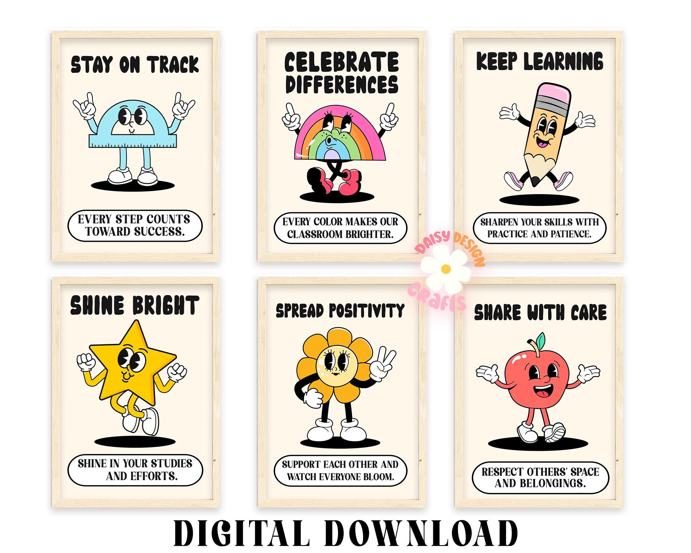 Cute Character Classroom Gallery Set of 15 Prints - Classroom