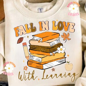 Fall In Love With Learning Fall in Love With Learning Svg, Fall Teacher Png, Groovy Fall Svg ...