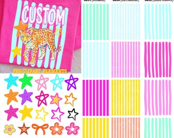 50+ Trendy Preppy Striped Png Bundle, buntes Neon Stripe Clipart Hintergrunddesign, beunruhigt gestreifter Png, trendige Linien Hintergründe png