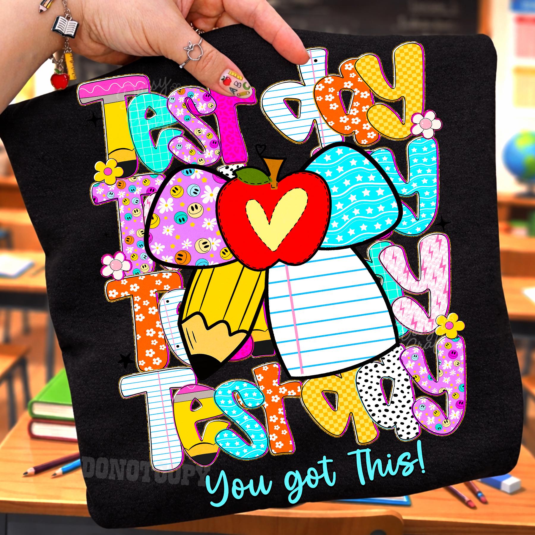 Preppy Test Test Day Teacher Coquette PNG Bundle, You Got This Testing Day Png ...