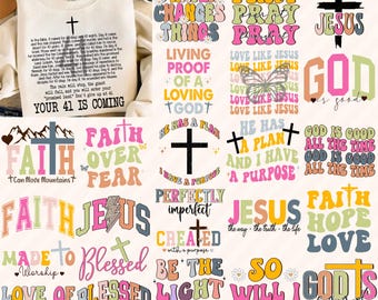 Christliches PNG-Bundle Boho Gott ist gut Ich liebe Jesus In My Jam Lustig Trendig Glaubensbasiert Gestreift Niedlich Bibelvers Kaffee und Jesus Löwe
