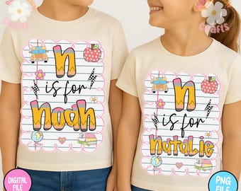 Custom Kids Back To School Png, Custom School kids png, First Day Of School Png, Toddler Back To School Png, Kindergarten shirt name png