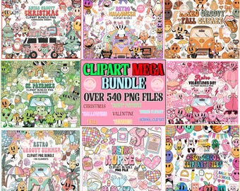Mega Clipart Bundle, Retro Christmas Clipart, Valentine Clipart, Clip Art Png, School Clipart Bundle, Summer Clipart, Nurse Clipart Png