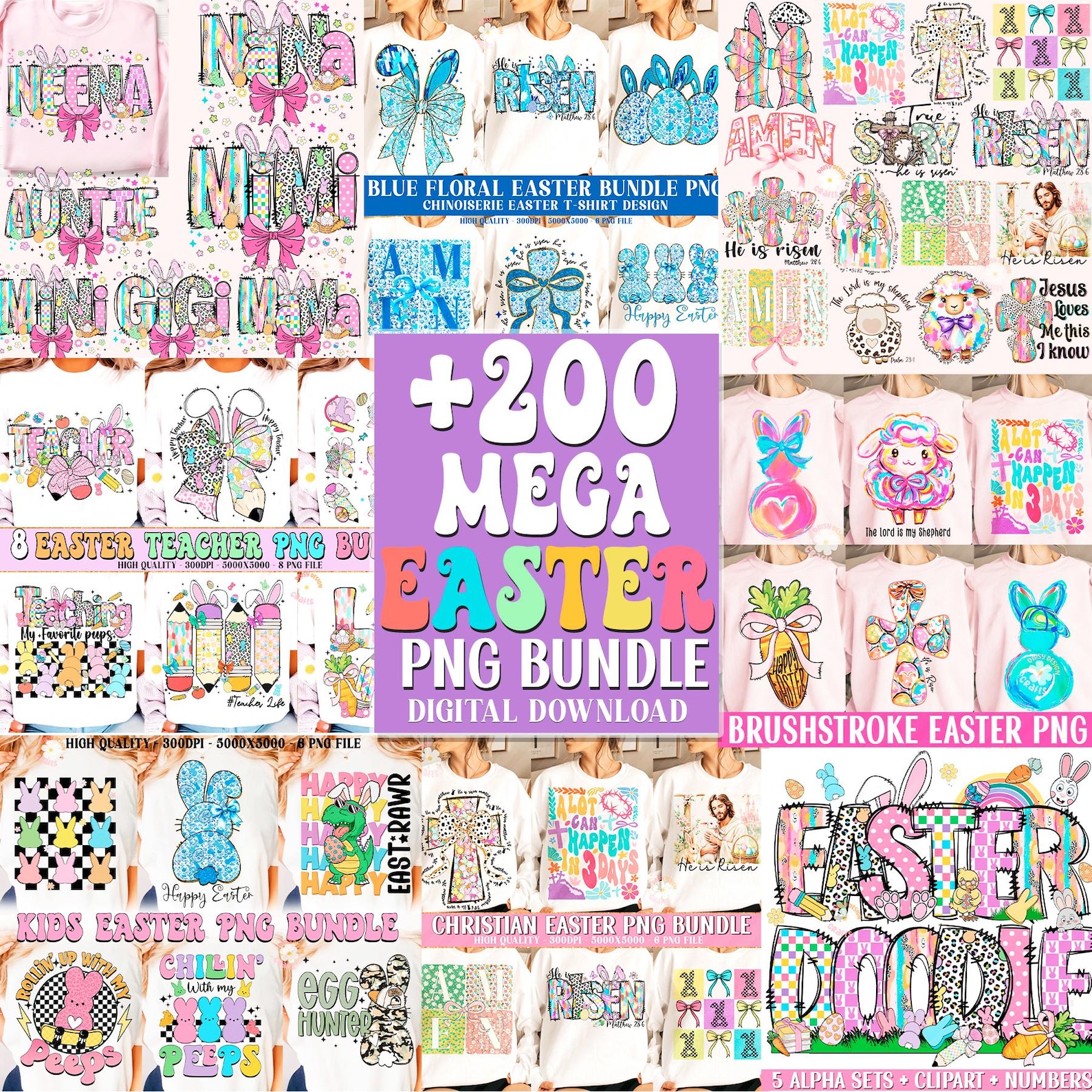 Easter Mega Bundle Png, Easter Png Bundle, Christian Easter Png, Easter ...