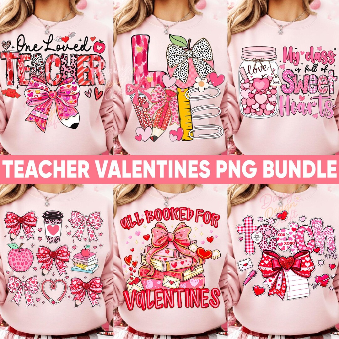Teacher Valentines Day PNG Bundle, Valentines Bundle Png, Love Teacher ...