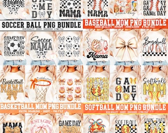 Glitter Sports Mega Bundle PNG, Softball Baseball Mama png, Soccer Mom Png, Basketball png, Coquette Bow Sports png, Game Day Shirt design