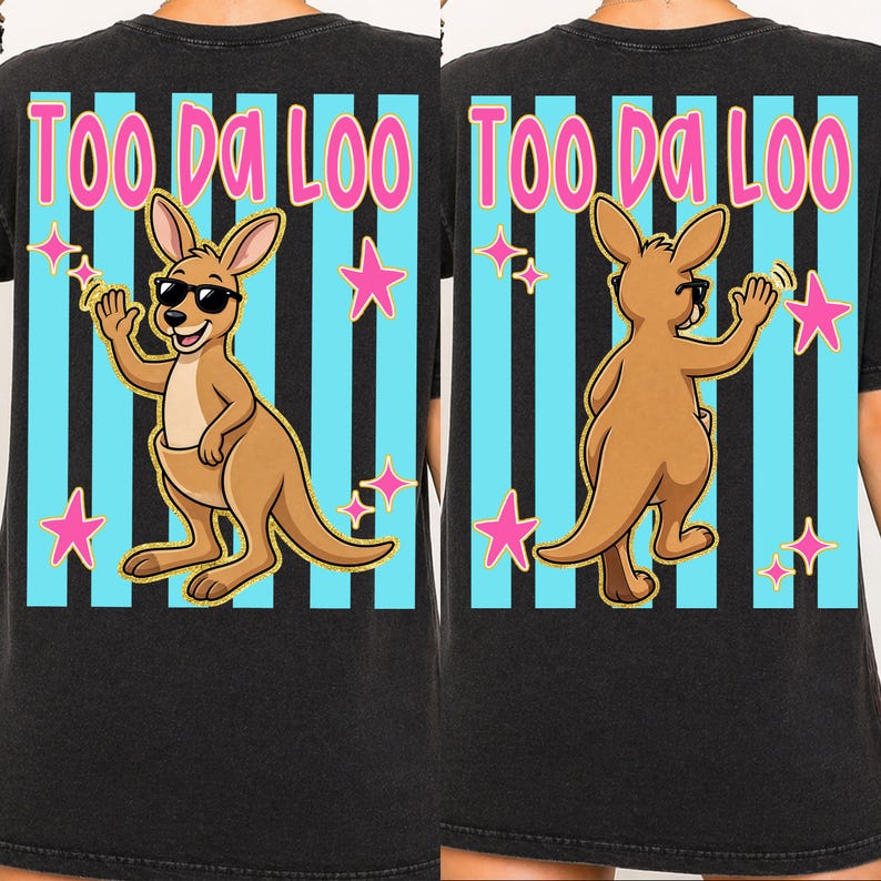 Too Da Loo Kangaroo PNG, Funny Goodbye Kangaroo Shirt Design, Preppy ...