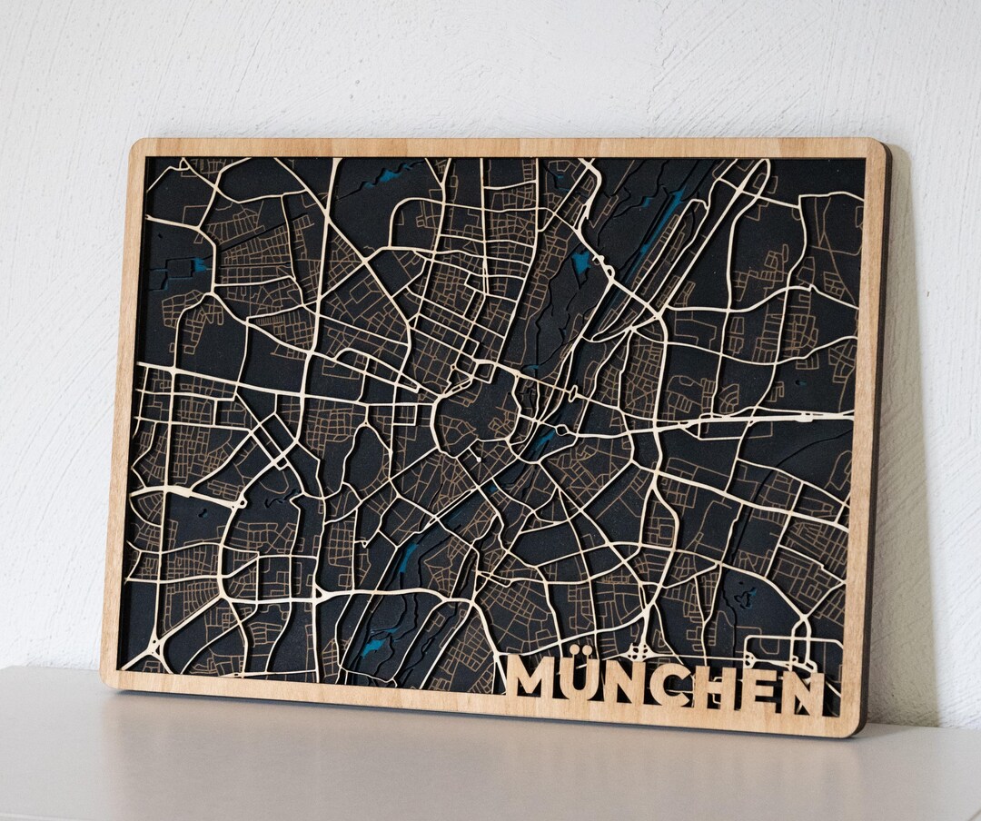City Map Frame Personalized Multi-layered Wooden City Map With Frame & City Name (41 X ...