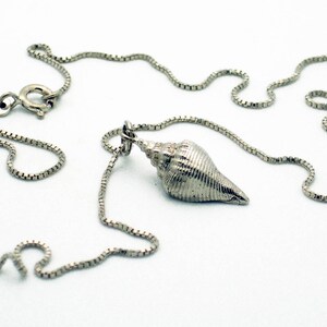 Solid sterling silver seashell pendant