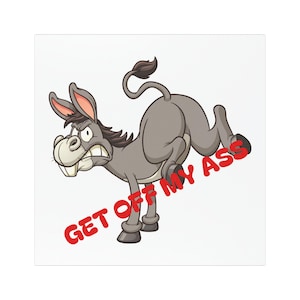 Humorous Car Magnets, Funny Donkey Design, Get Off My Ass, Vehicle Décor, Gifts for Drivers, Car Accessories, Sarcastic Magnet