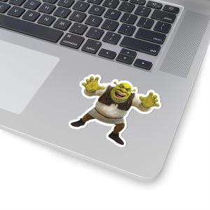 Whimsical Kiss-Cut Stickers - Cute Green Ogre Decals for Laptops, Water Bottles, Scrapbooking, Gifts for Fans, Fun Party Favors