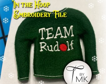 Embroidery Pattern - Christmas Doll Sweater - Team Rudolf
