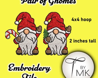 Embroidery Pattern - Gnome Pair