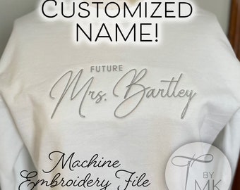 Wzór do haftu – Przyszła Pani. Imię na zamówienie – Bluza z kapturem, rozmiar z przodu