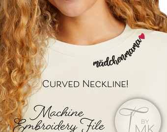 Wzór do haftu madchenmama Girl Mama Zakrzywiony dekolt Tekst