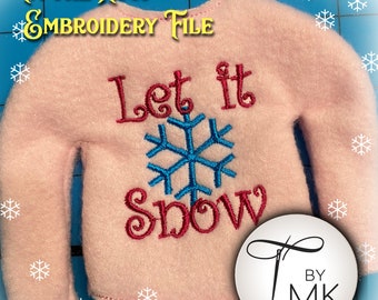 Embroidery Pattern - Christmas Doll Sweater - Let Snow