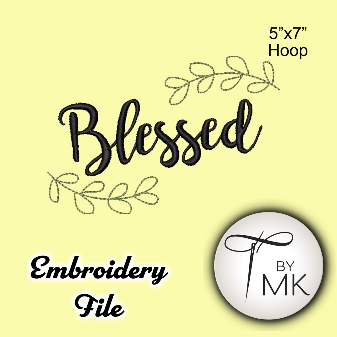 Embroidery Pattern - Blessed - Etsy