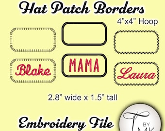 Wzór do haftu - Łatka z obramowaniem - Łatka z prostokątnym kapeluszem