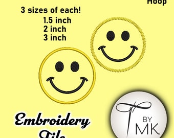 Wzór do haftu - Uśmiechnięta twarz - ścieg vintage - ścieg satynowy